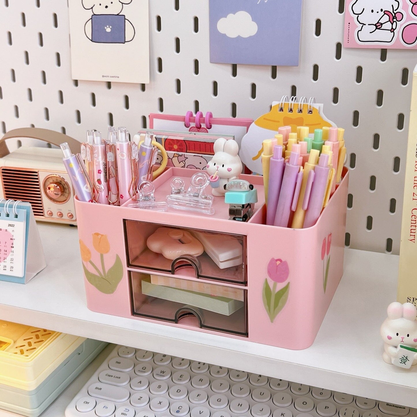 Simple Pen Holder With 2 Drawer